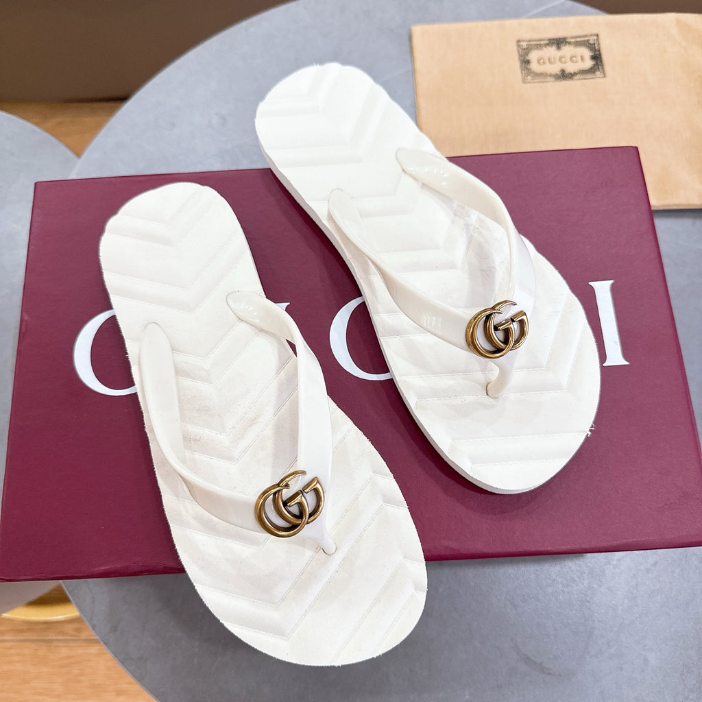 Double Buckle Flat Flip Flops | Luxury-Inspired Summer Slides