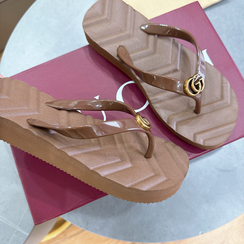 Double Buckle Flat Flip Flops | Luxury-Inspired Summer Slides