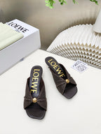 Fur Leather Slide Sandals | Premium Shearling Summer Slippers