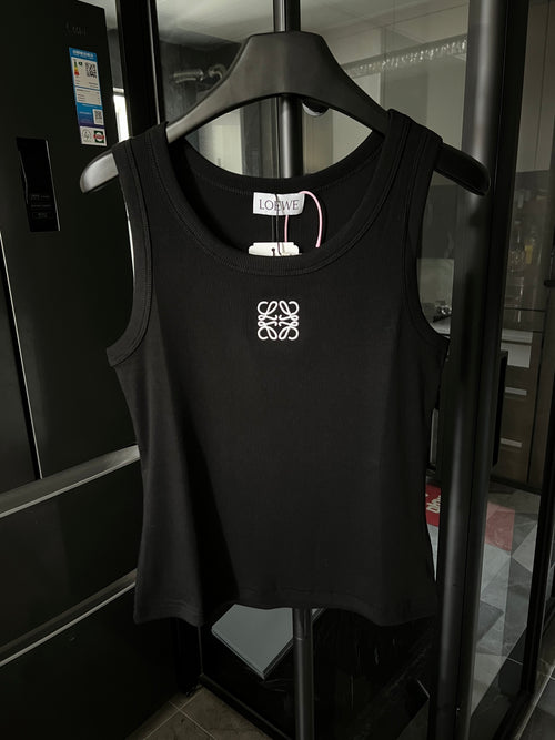 2025 Women’s Ribbed Cotton Embroidered Tank