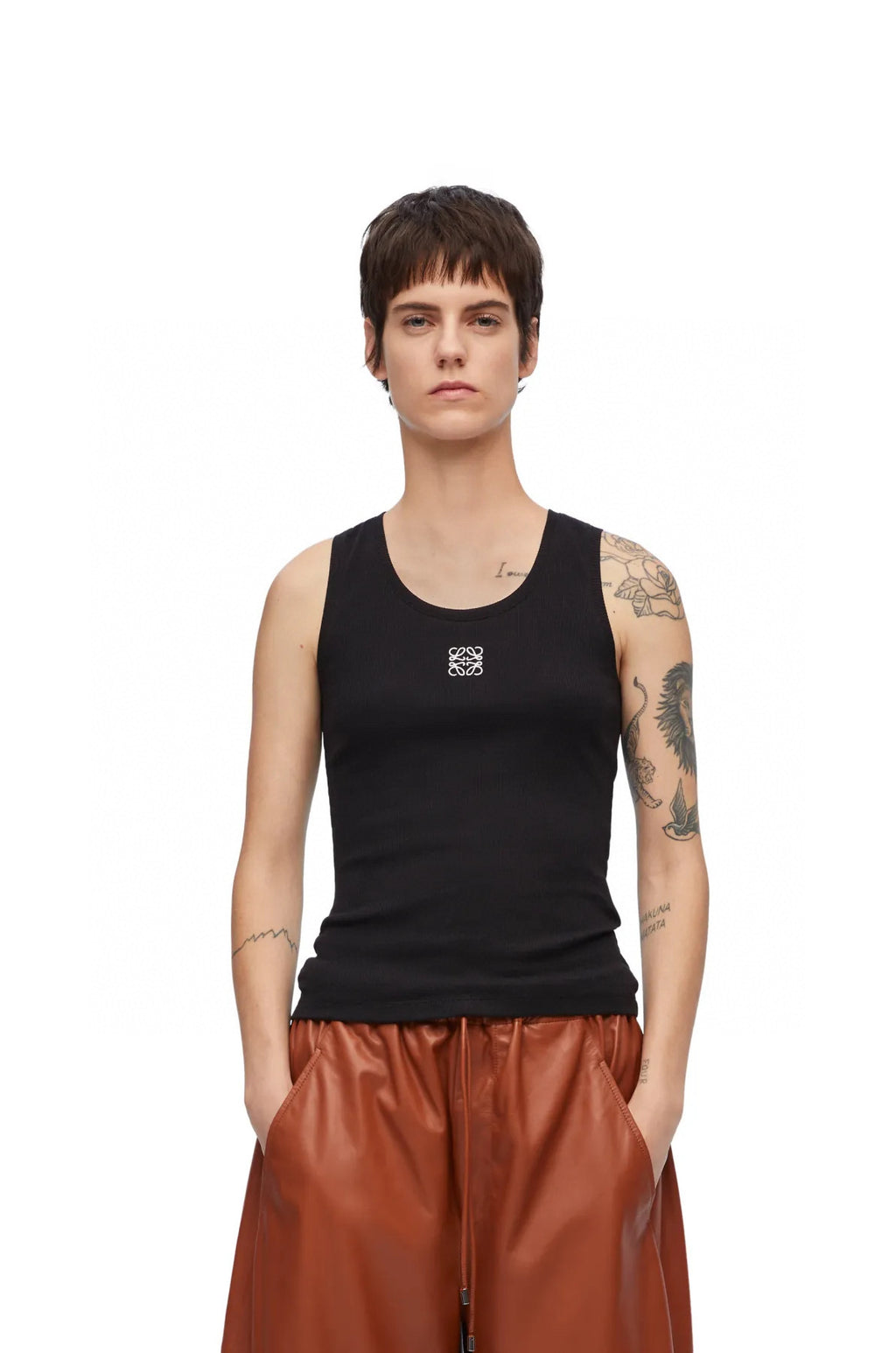 2025 Women’s Ribbed Cotton Embroidered Tank