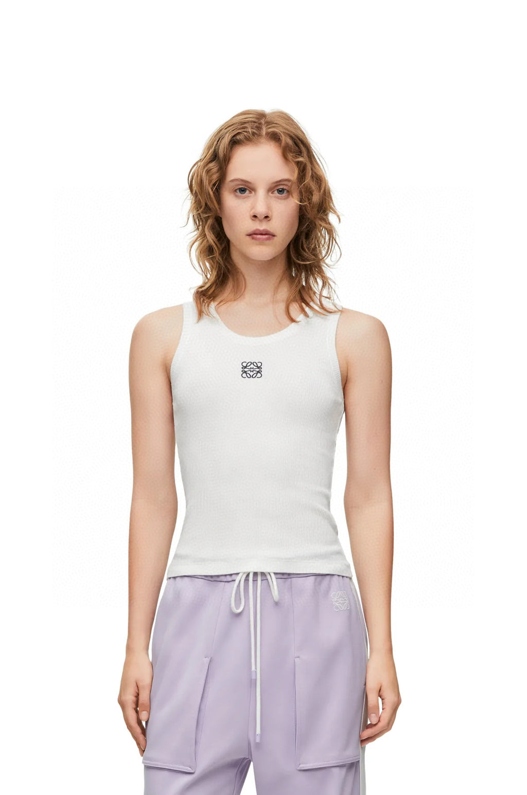 2025 Women’s Ribbed Cotton Embroidered Tank