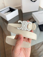 New Women’s Leather Belt — Enamel Signature Buckle