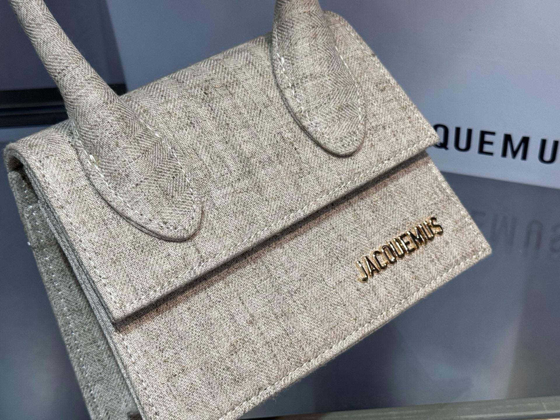 Chic Mini Top Handle Bag | Structured Fabric Design with Bold Logo Detail