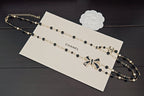 Elegant Black Bow Double-Layer Waist Chain ✨🖤