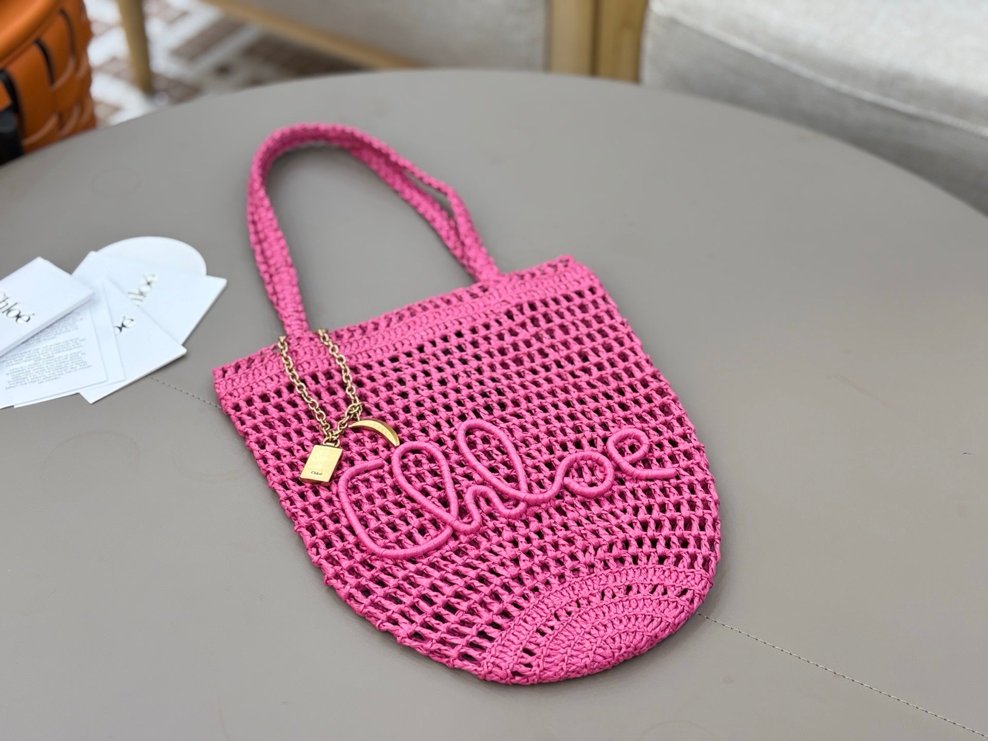 Premium Raffia Leather Tote Bag