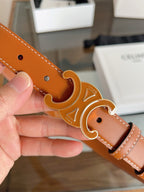 New Women’s Leather Belt — Enamel Signature Buckle