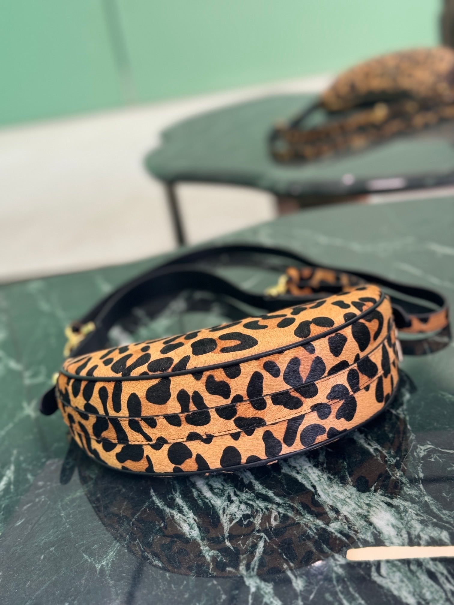 Moon Leopard-Print Haircalf Bag