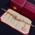Elegant Panther Head-Inspired Diamond Bangle