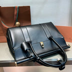 Smooth Calfskin Loom Tote Bag – Black