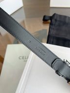 New Women’s Leather Belt — Enamel Signature Buckle
