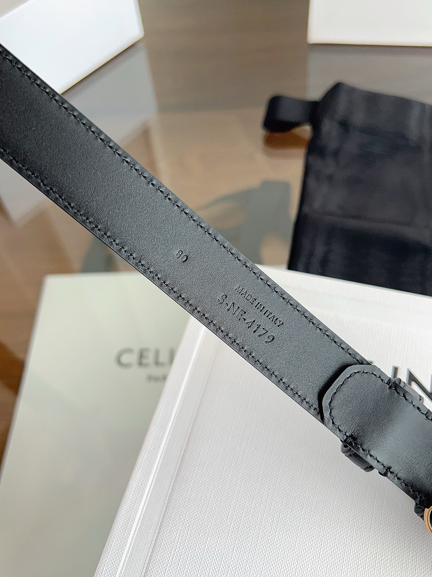 New Women’s Leather Belt — Enamel Signature Buckle