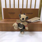 Cashmere Check Teddy Charm – Premium Bag & Key Accessory