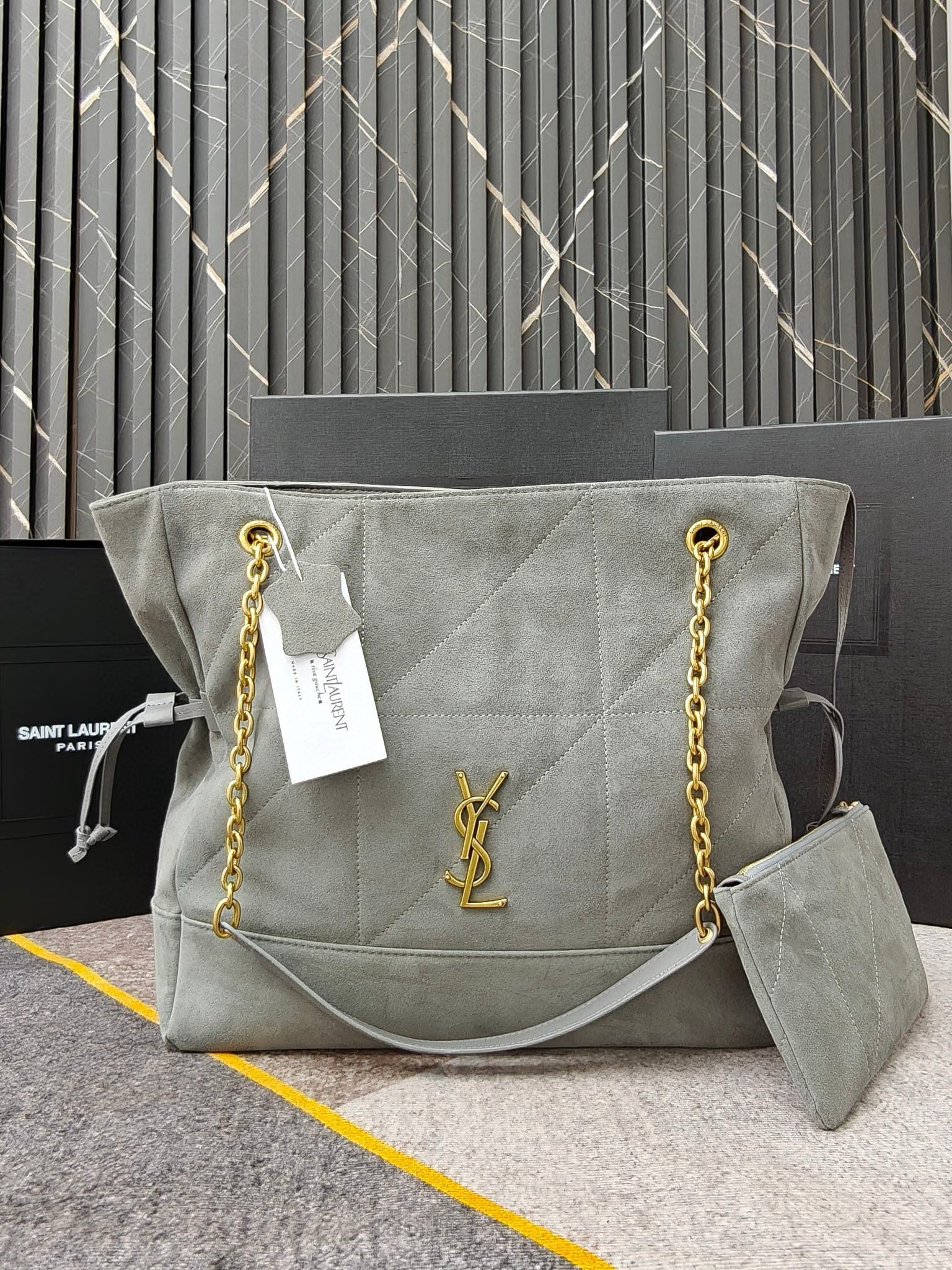 Brown Suede Jamie 4.3 Large Drawstring Bucket Bag