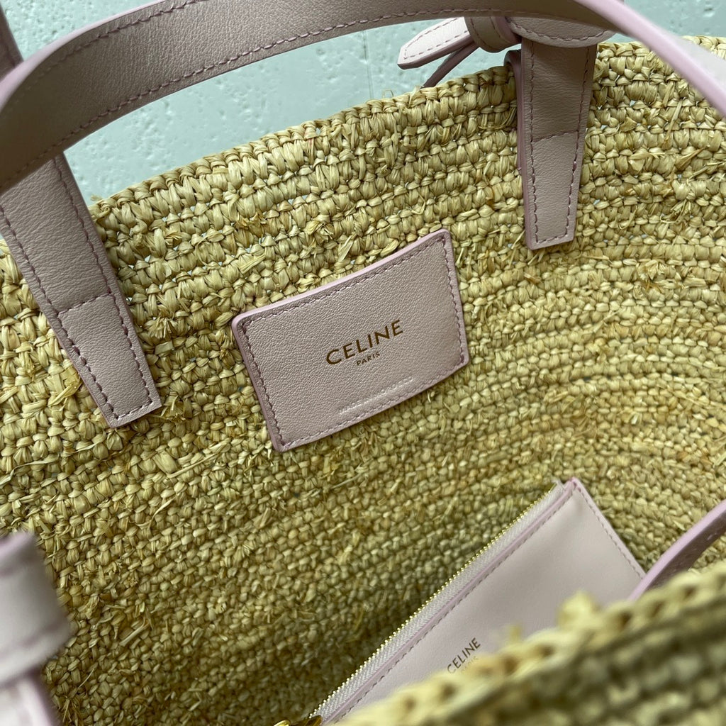 TEEN Plant Fiber & Calfskin Soft Classic Basket Bag  (Premium Quality)