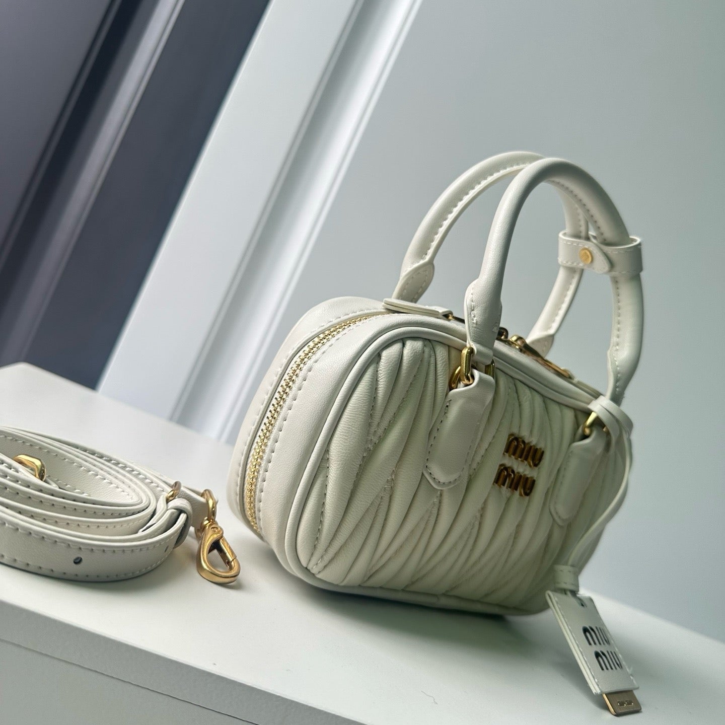 Mini Lambskin Ruched Shoulder Bag
