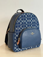 Denim Monogram Backpack, Classic Everyday Style
