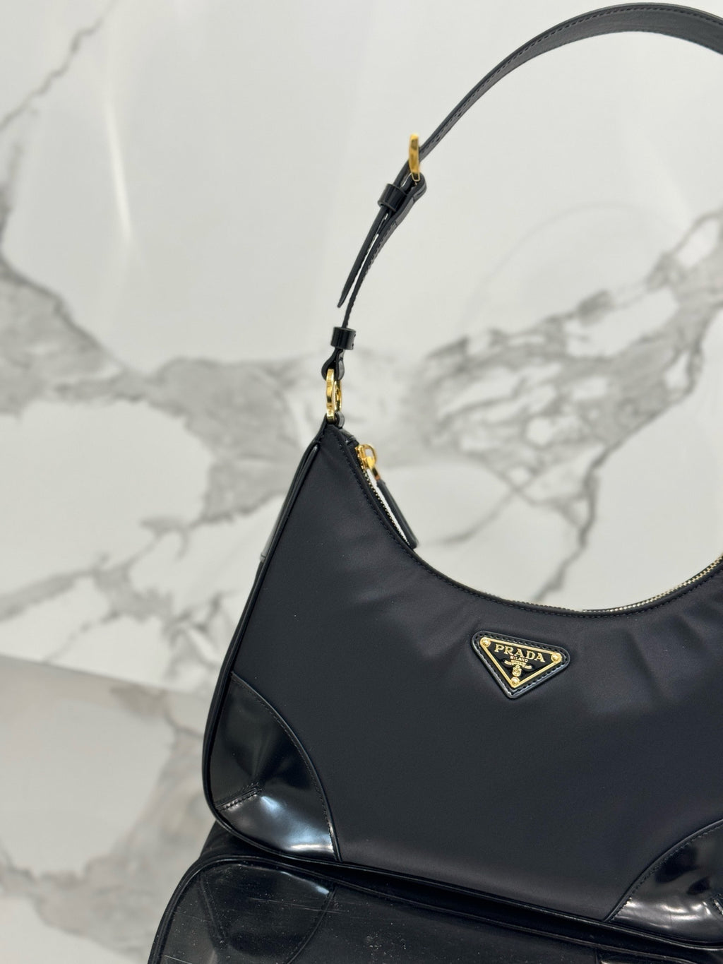 New Arrival | Modern Nylon & Patent Leather Shoulder Bag