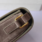 Premium Grey Flap Shoulder Bag – Suede Finish (Large Size)