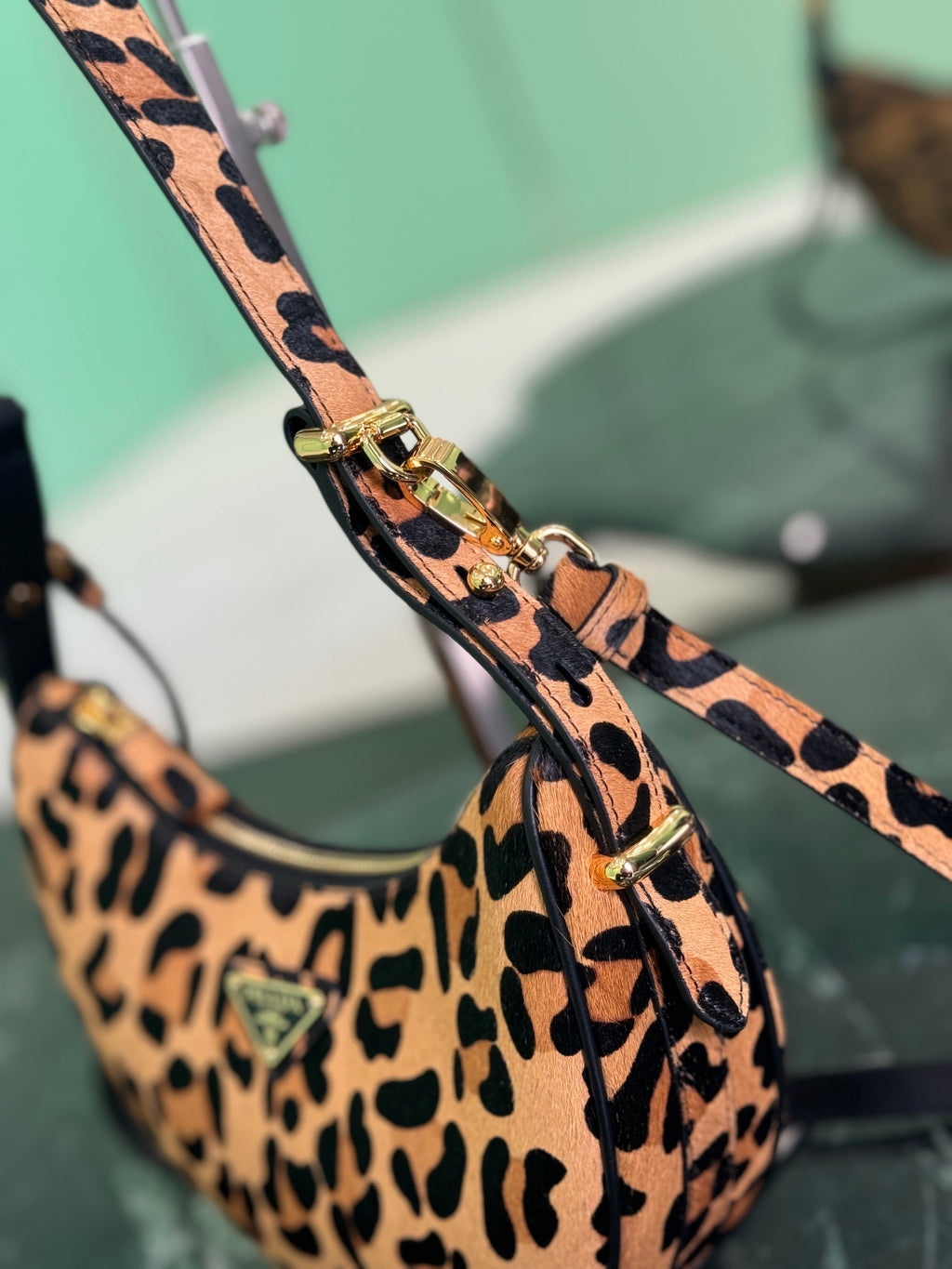 Moon Leopard-Print Haircalf Bag