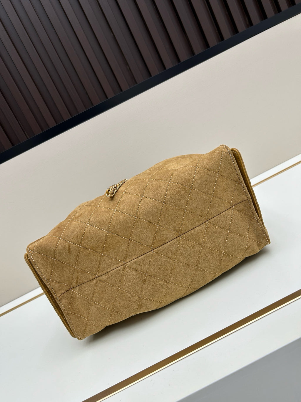Large Suede Hobo Bucket Bag | Quilted Texture