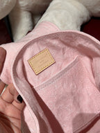 Washed Monogram-Texture Denim Backpack — 26cm