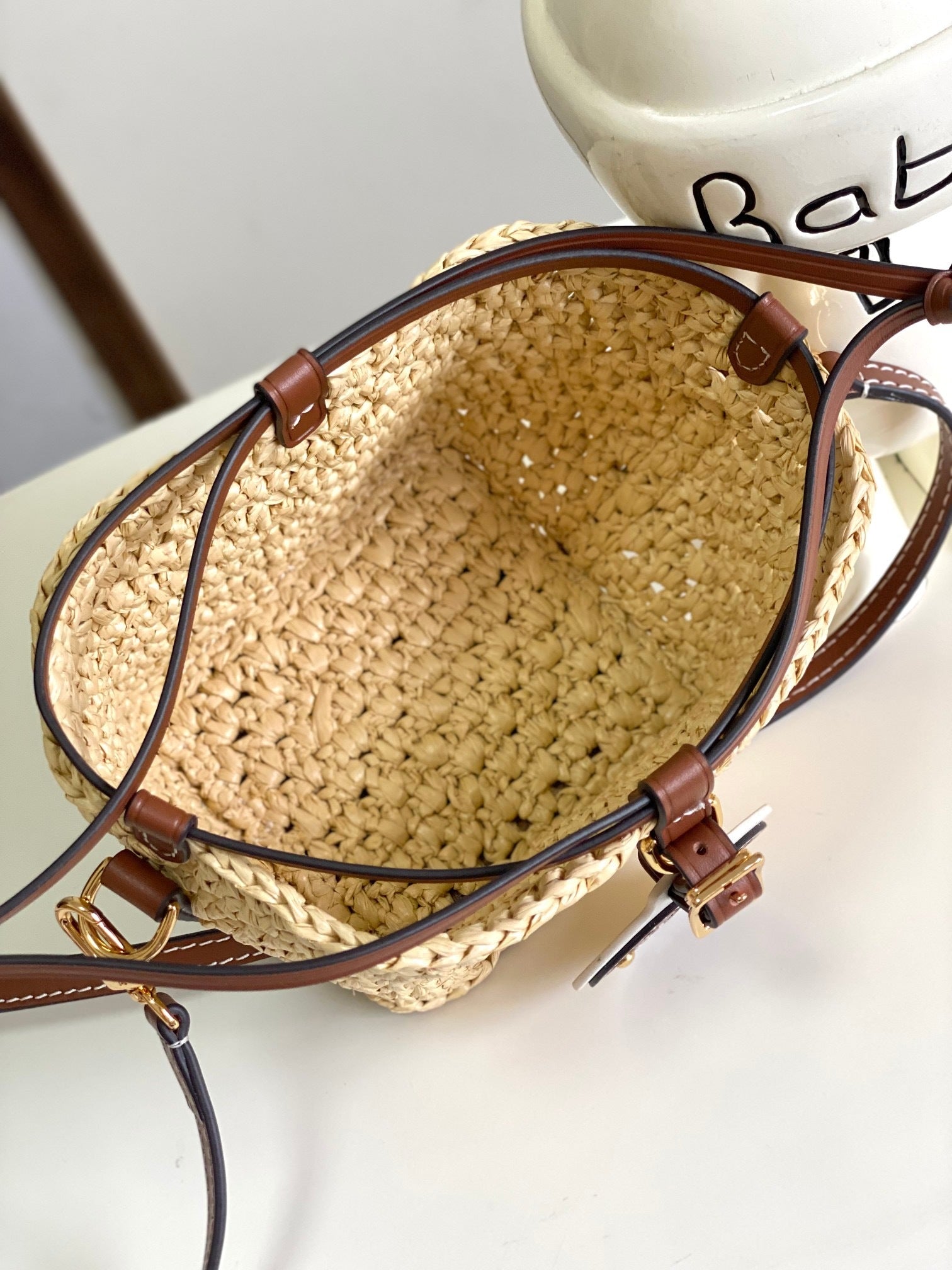 Mini Raffia Bucket Bag - (Premium Quality)