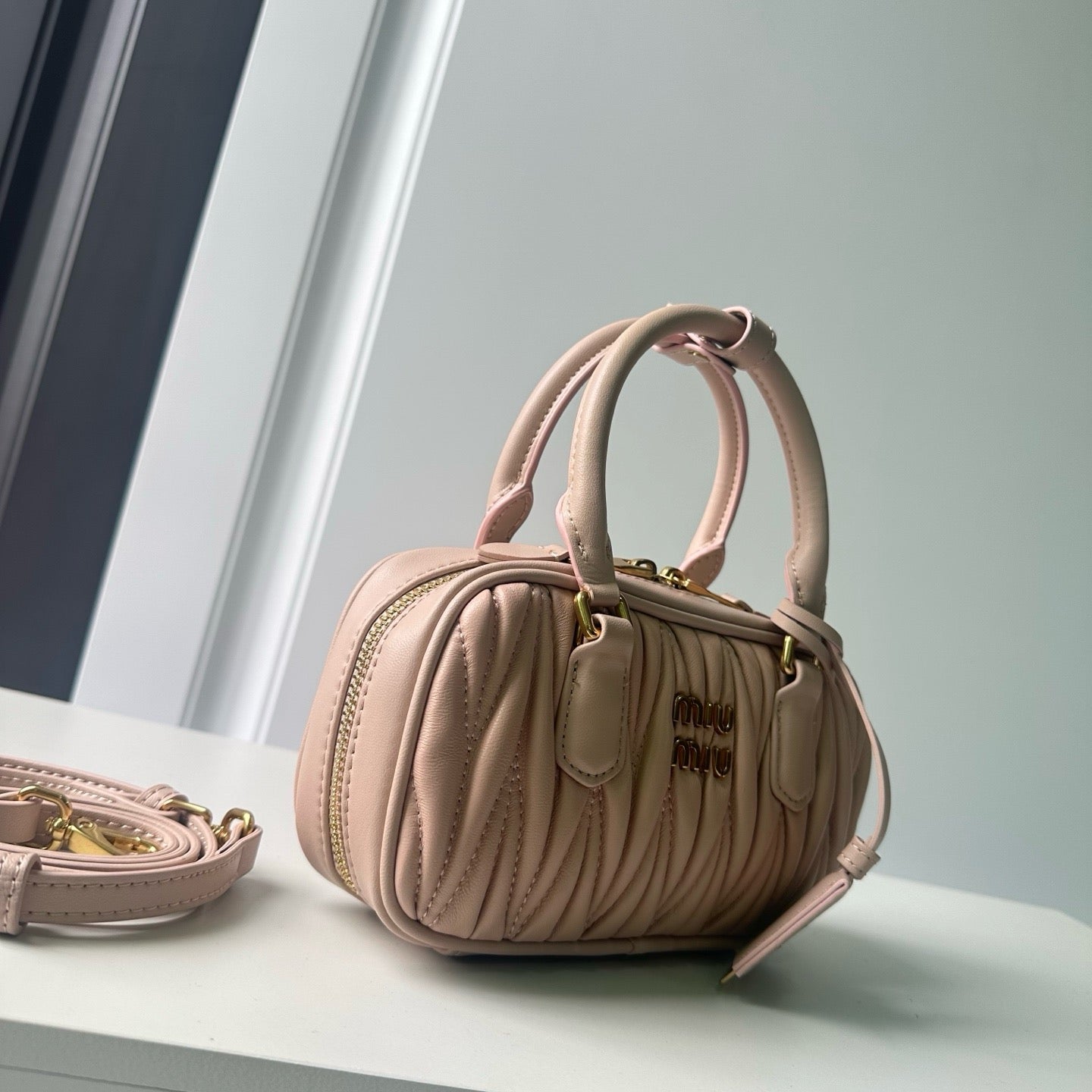 Mini Lambskin Ruched Shoulder Bag