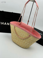 Large Woven Basket Tote Bag