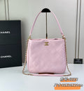 Handcrafted Quilted Hobo Bag with Woven Chain Strap