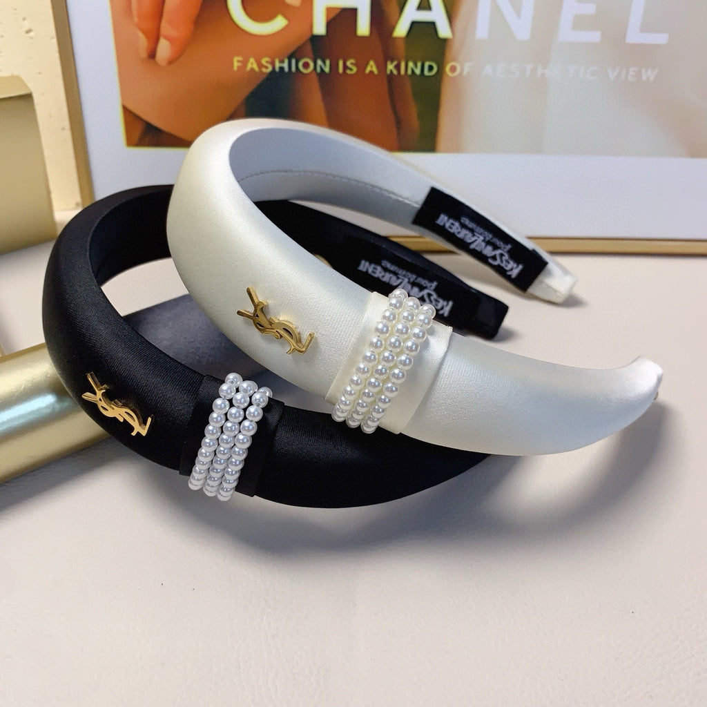 Luxury Wide Logo Headband — Elegant & Versatile
