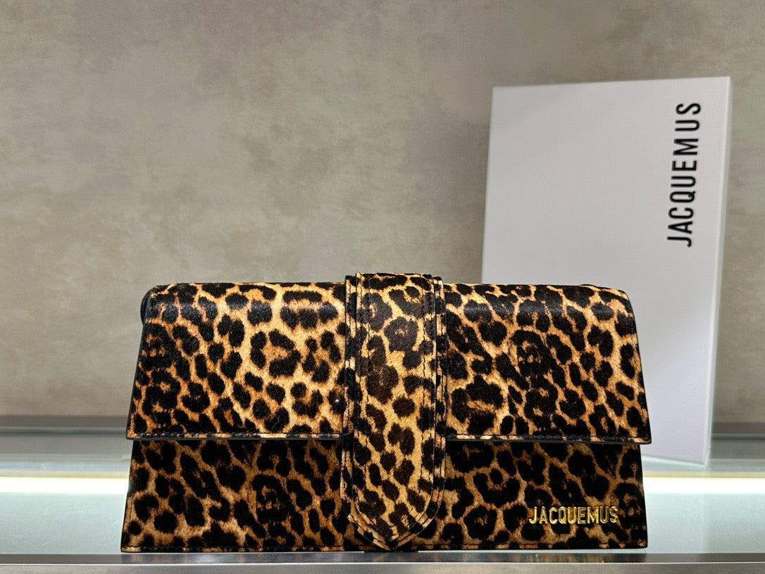 Mini Leopard Print Shoulder Clutch Bag | Convertible Design in Genuine Leather