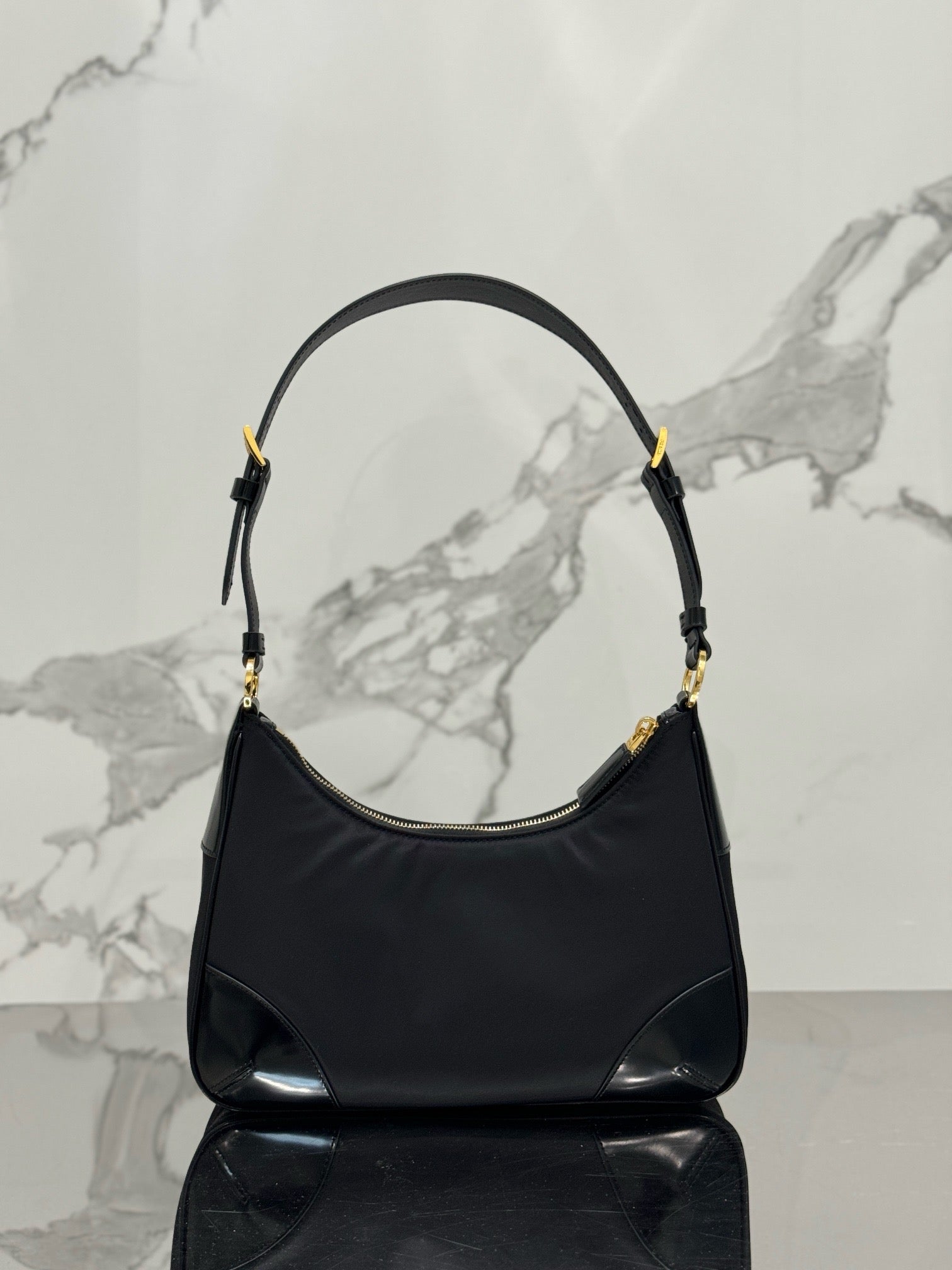 New Arrival | Modern Nylon & Patent Leather Shoulder Bag
