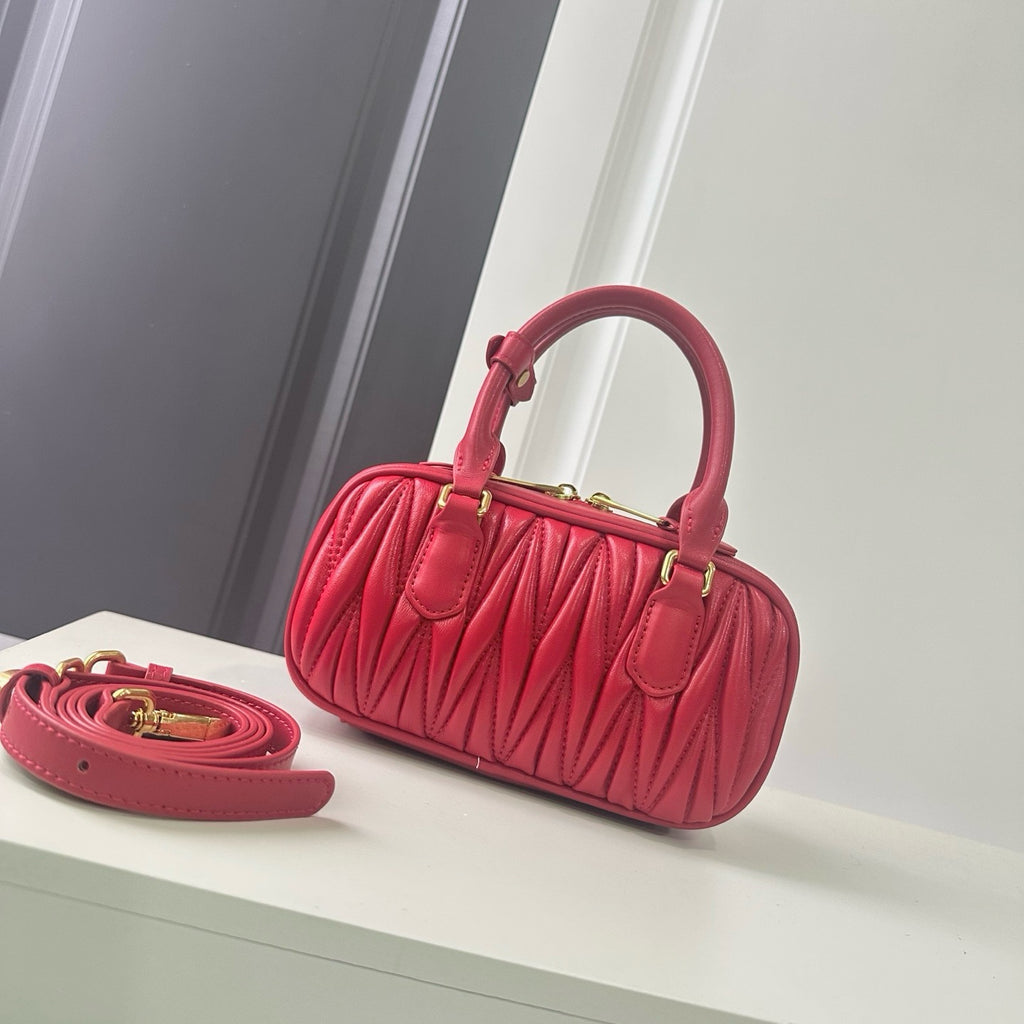 Mini Lambskin Ruched Shoulder Bag