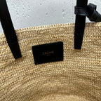 TEEN Plant Fiber & Calfskin Soft Classic Basket Bag  (Premium Quality)