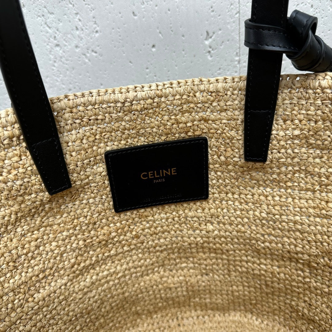 TEEN Plant Fiber & Calfskin Soft Classic Basket Bag  (Premium Quality)