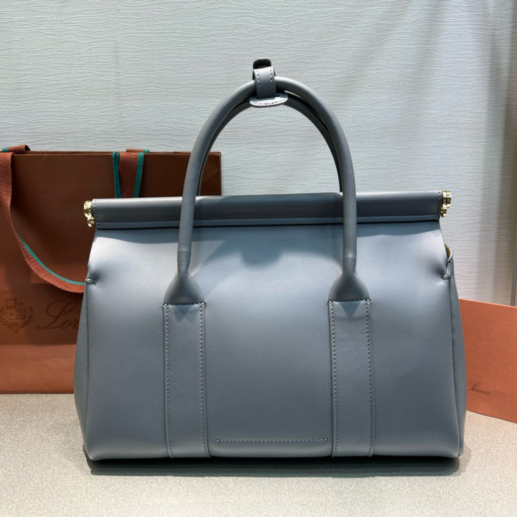 Smooth Calfskin Loom Tote Bag – Black