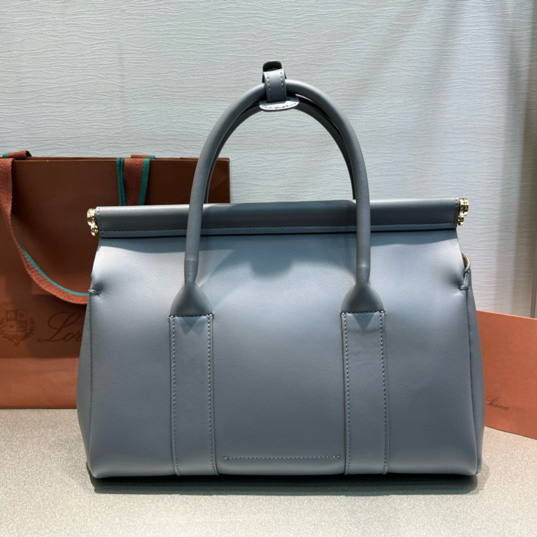 Smooth Calfskin Loom Tote Bag – Black