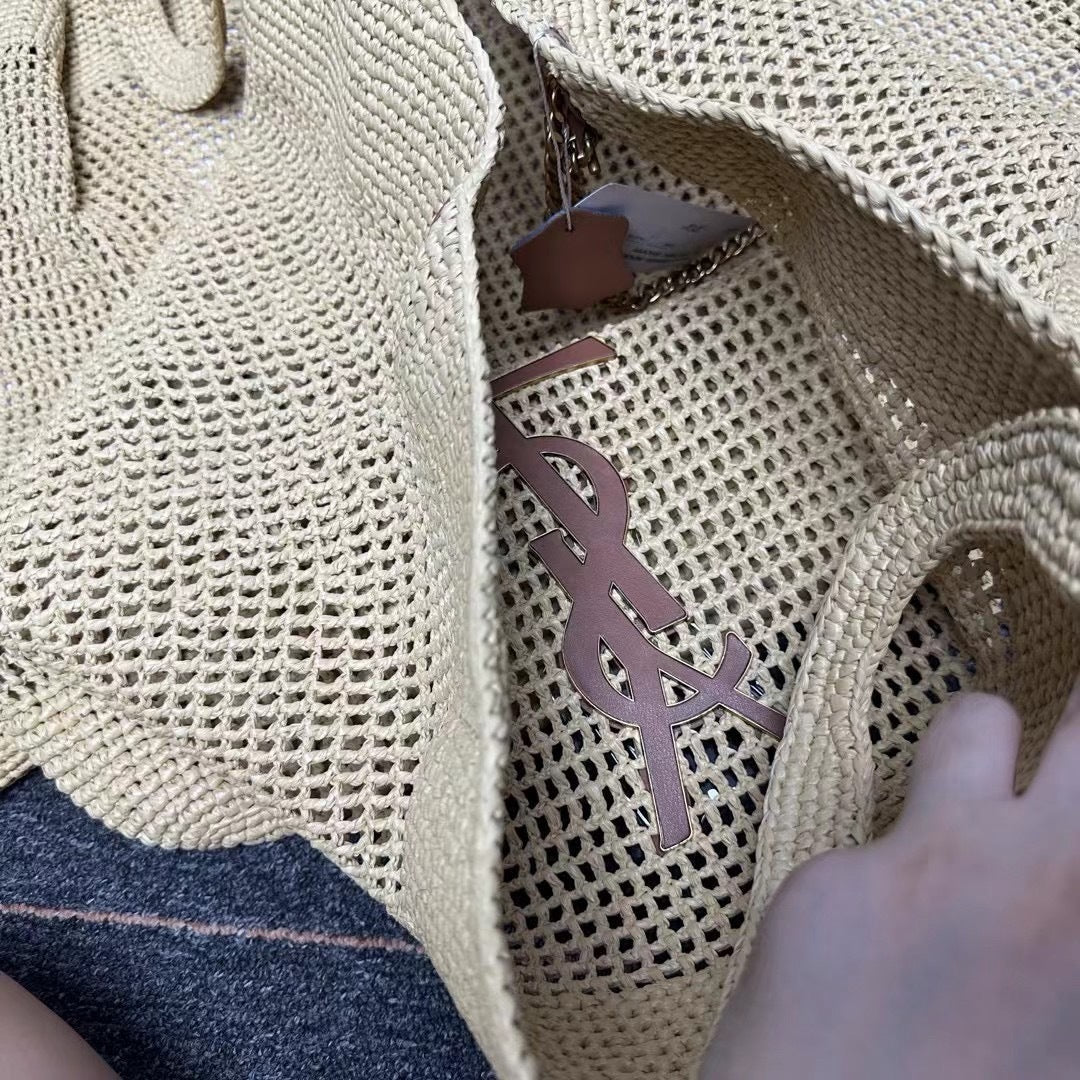 Premium Raffia Woven Tote Bag | Large Summer Shopping Bag
