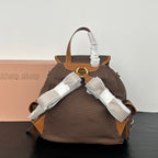 Large Canvas & Leather Backpack – Collegiate Style, 29.5cm