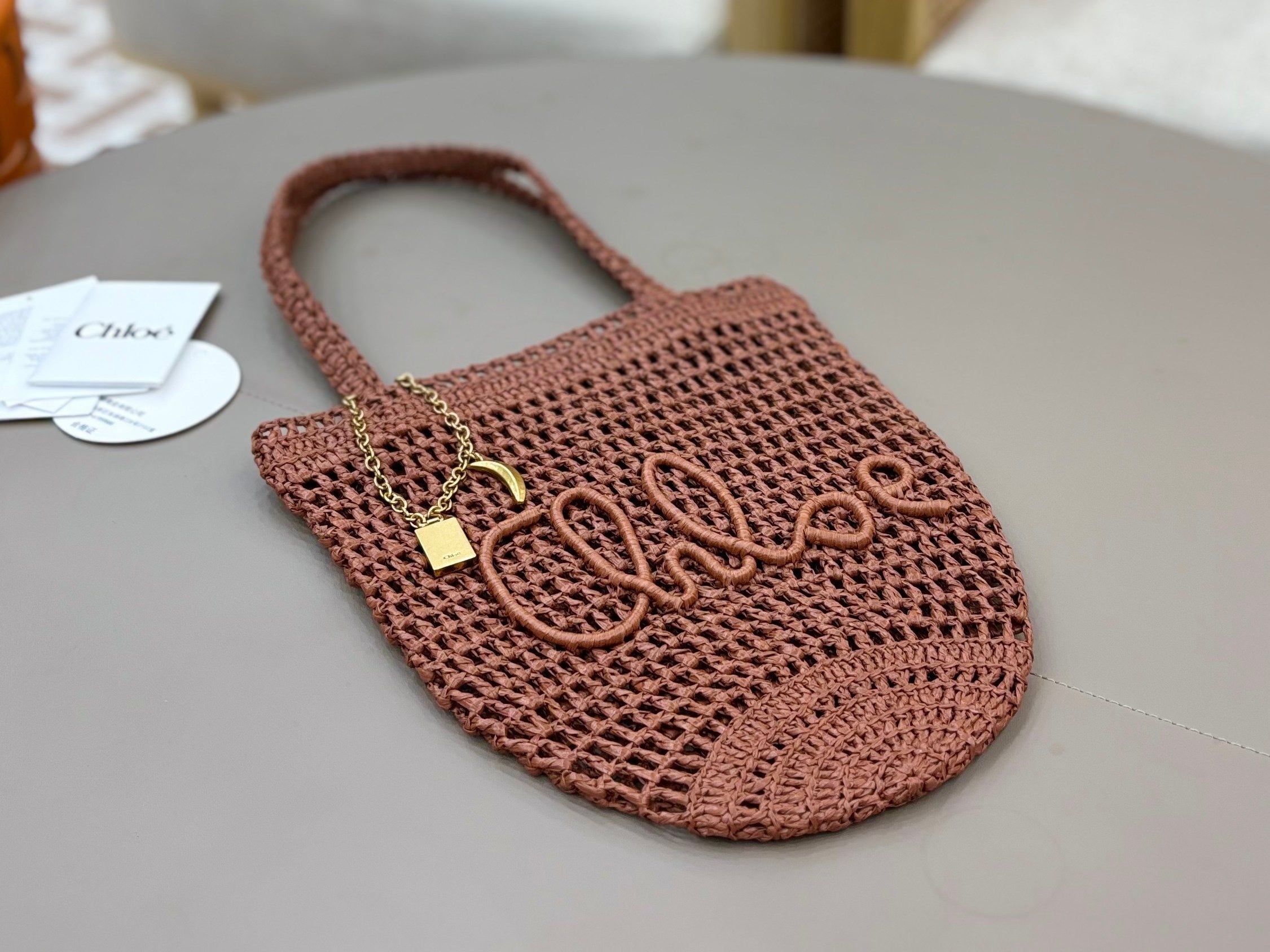 Premium Raffia Leather Tote Bag
