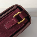 Premium Burgundy Flap Shoulder Bag – Suede Finish (Large Size)