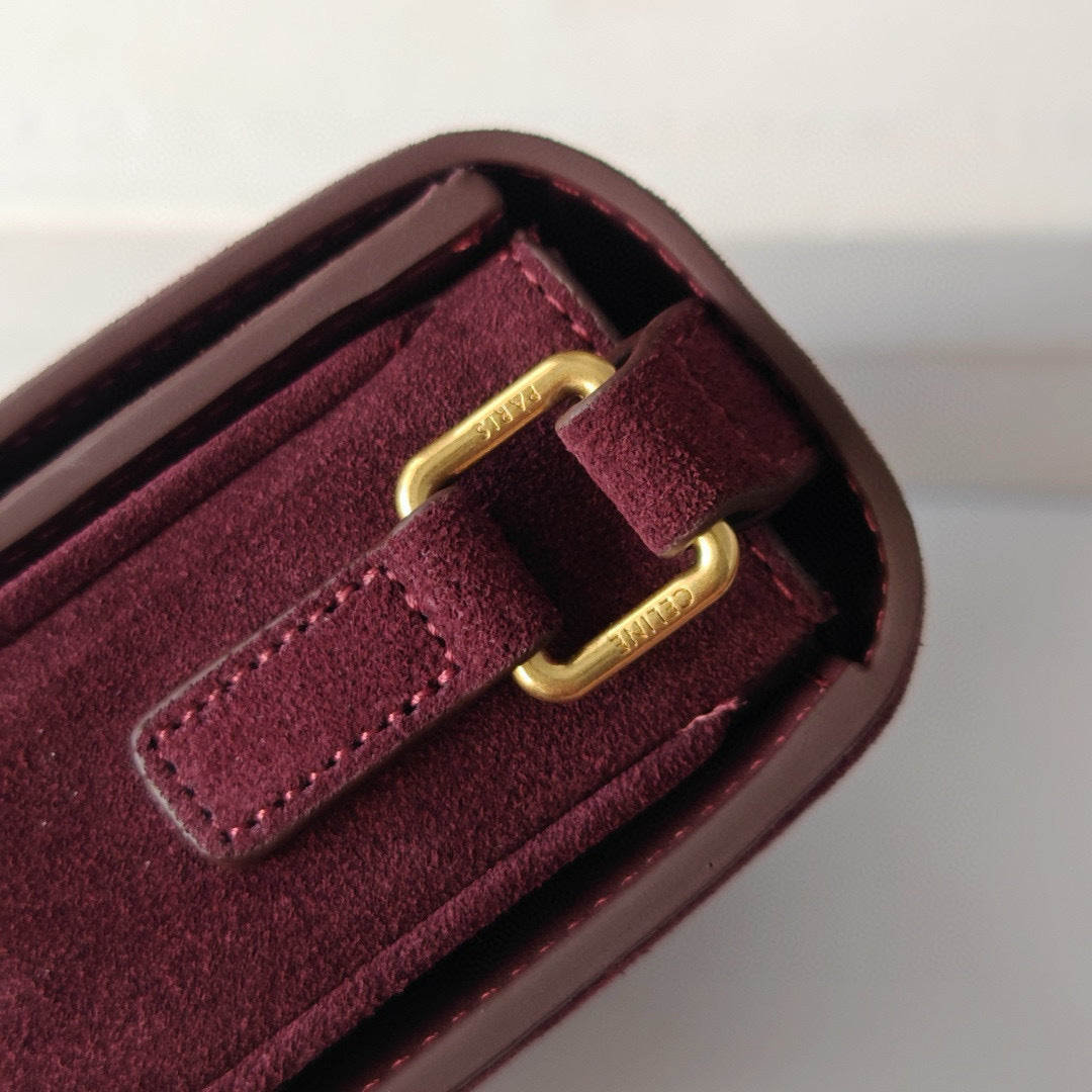 Premium Burgundy Flap Shoulder Bag – Suede Finish (Large Size)