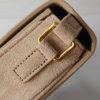 Premium Apricot Flap Shoulder Bag – Suede Finish (Large Size)