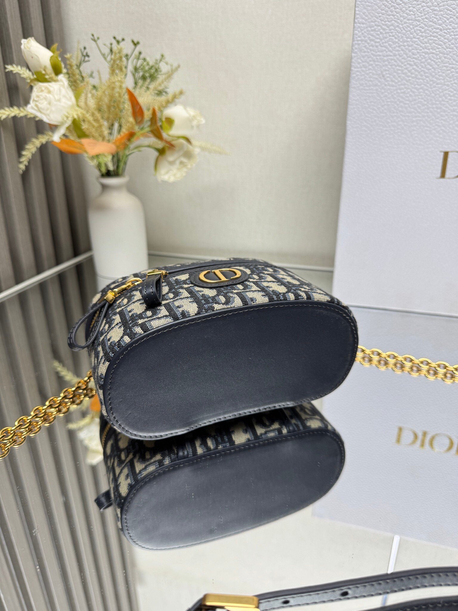 Mini Vanity Bag (Blue Monogram Style) - Premium Quality