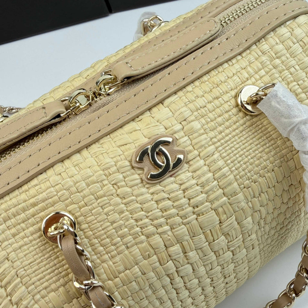 Raffia Bowling Bag | Woven Summer Shoulder Bag