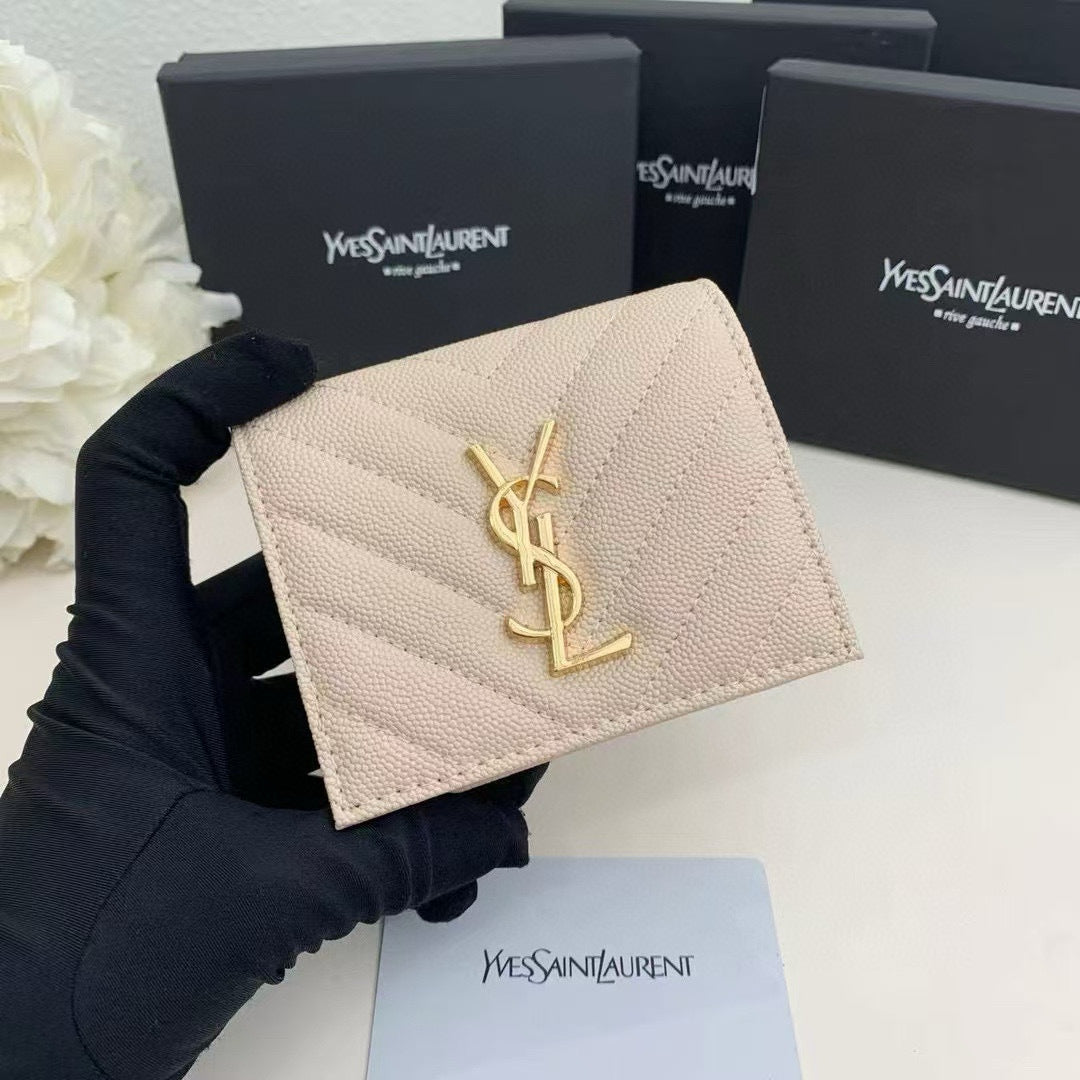 Folded Leather Wallet with Card Holder