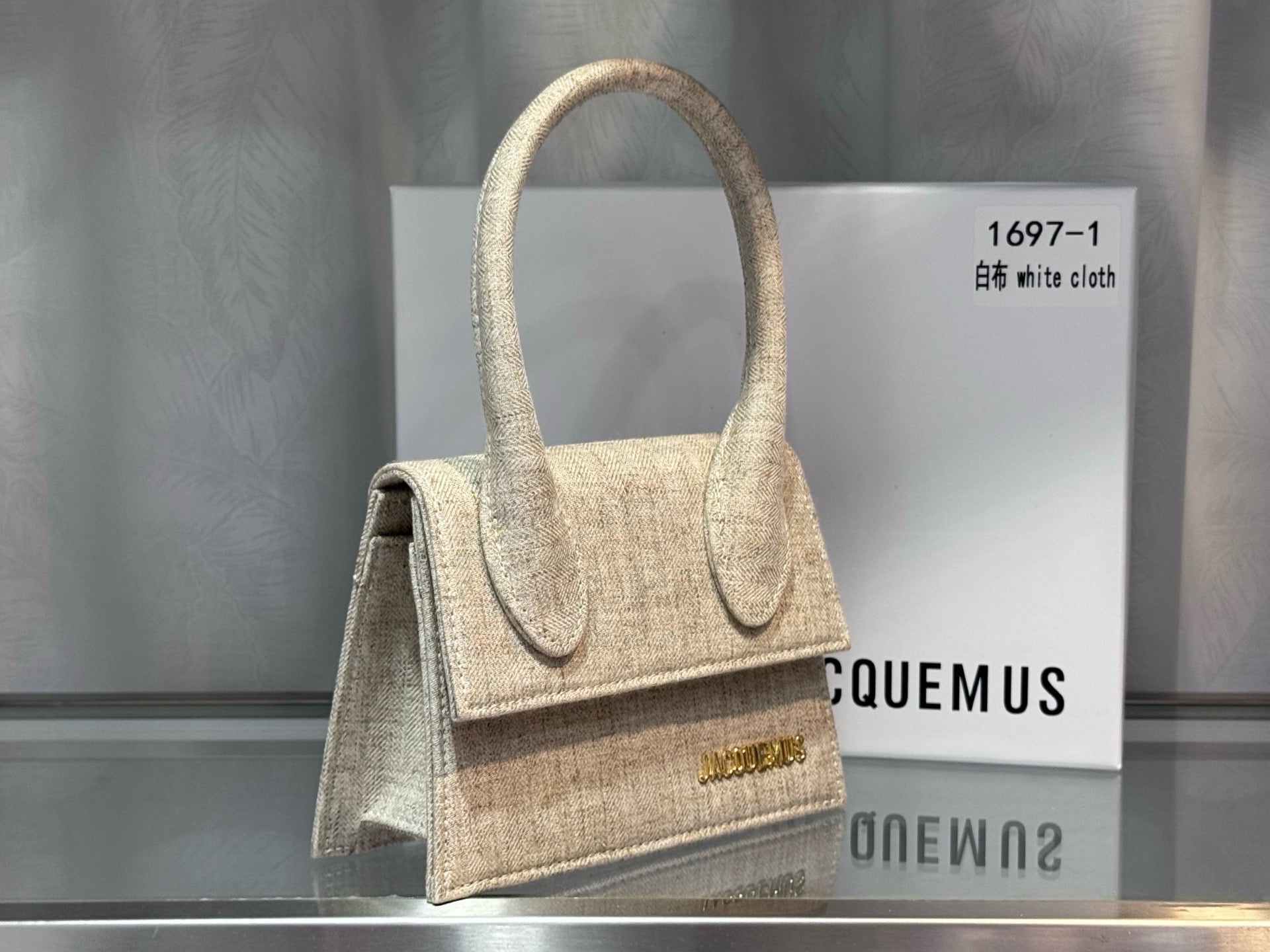 Chic Mini Top Handle Bag | Structured Fabric Design with Bold Logo Detail