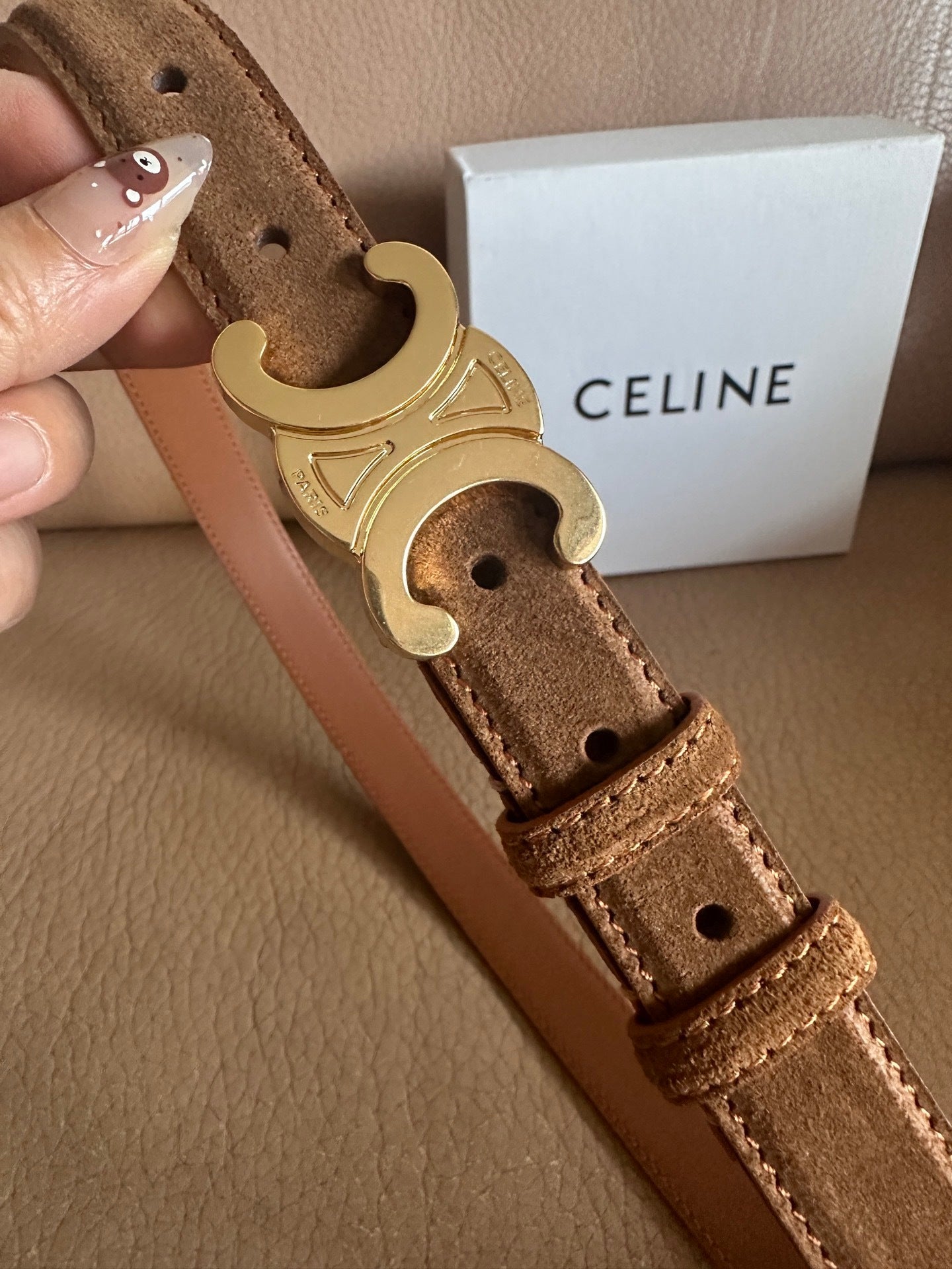 Women’s Suede-Finish Leather Belt — Vintage Inspired Metal Buckle