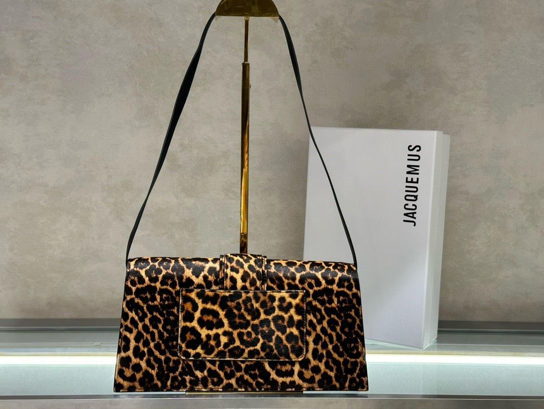 Mini Leopard Print Shoulder Clutch Bag | Convertible Design in Genuine Leather